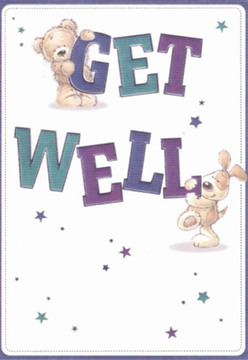 Embodying the nurturing care that defines our Rotherhithe community, this get well card depicts a lively teddy bear joyfully perched atop the word 'GET' while an affectionate puppy enthusiastically nuzzles the bold 'WELL' beneath. Their round, expressive forms radiate affection and hope, enveloping the viewer in a sense of gentle encouragement. The text, styled in rich teals and purples, becomes a visual focal point, catching the light much like the Thames glints on a bright South East London afternoon. Playful stars, scattered in various shades, hint at the wonder and rejuvenation found both in wishes and in the blooms carefully arranged at our local shop. The crisp, clean white expanse of the card mirrors the fresh starts we cherish in Rotherhithe's leafy lanes, offering reassurance and clarity during times of recovery. Each detail resonates with the same thoughtful intention as a hand-tied bouquet from Florist Rotherhithe-a gesture meant to illuminate difficult days while reminding loved ones they are remembered and cherished.